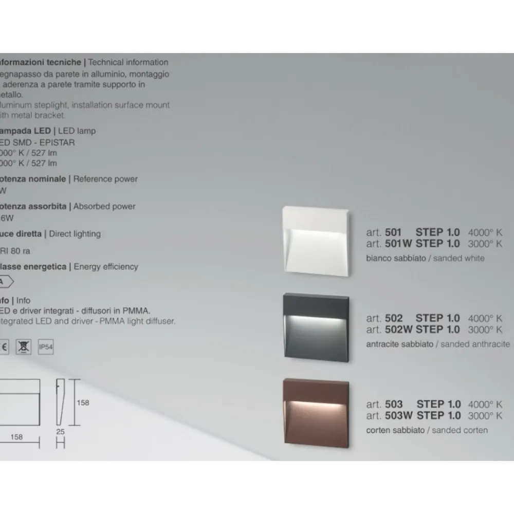 Segnapasso Led-IsyLuce segnapasso led bianco 6w 3000k per esterno