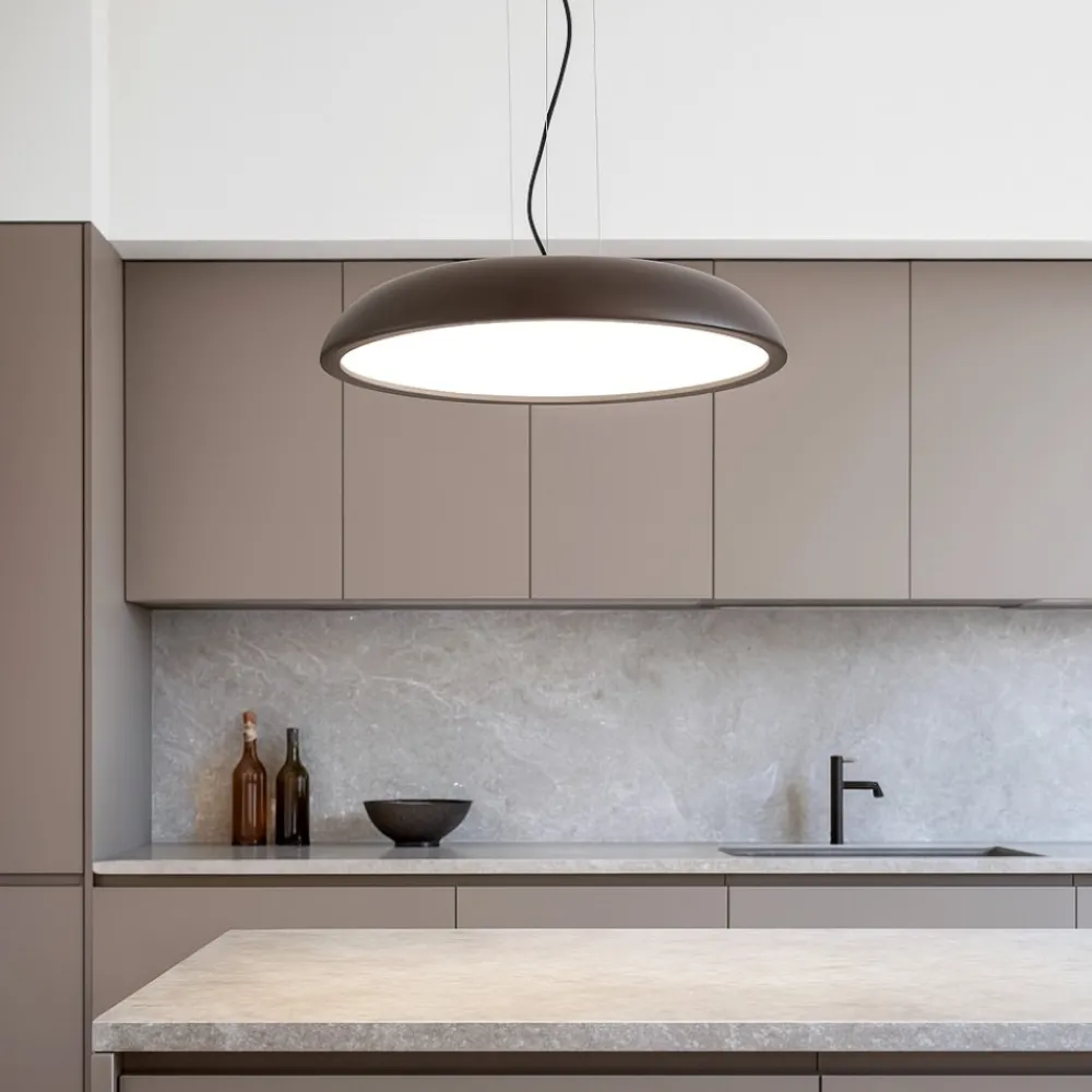 Lampadari Cucina-IsyLuce zenal lampadario da cucina marrone led 55w 3000k 4000k dimmerabile