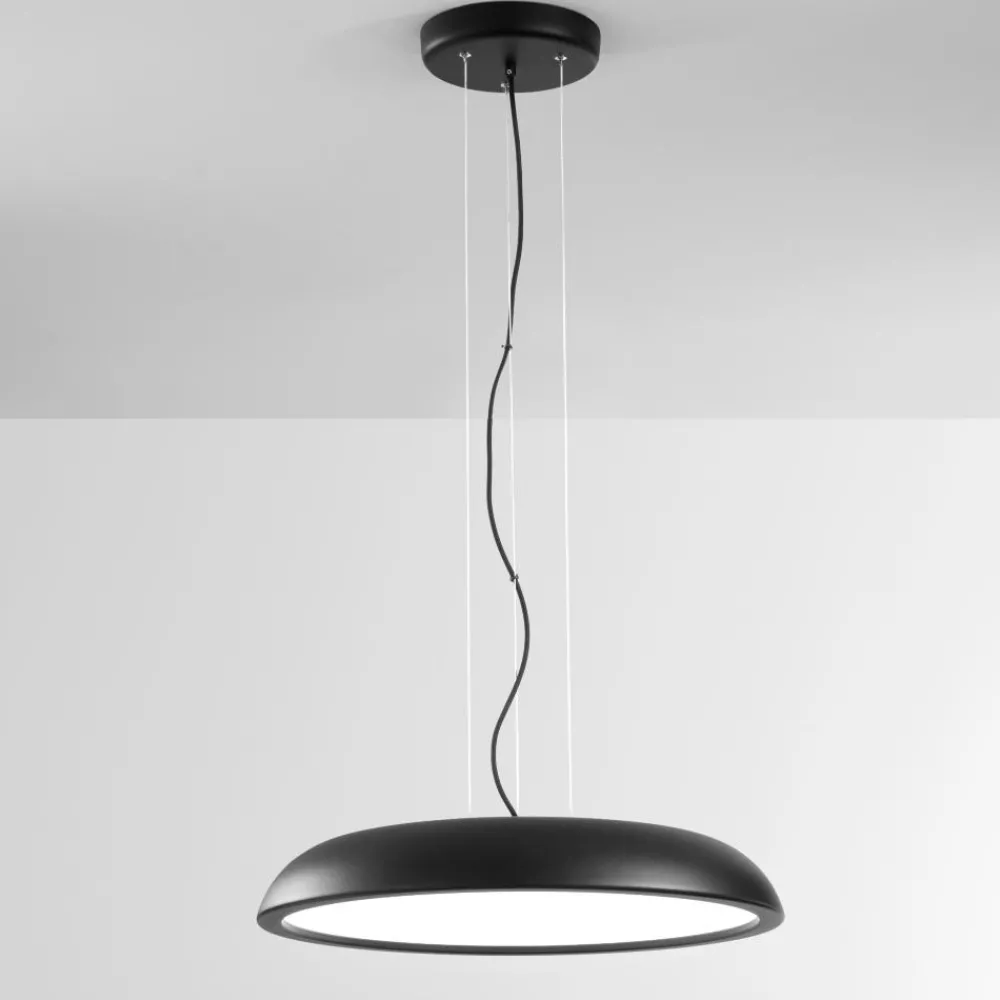 Lampadari Cucina-IsyLuce zenal lampadario da cucina moderna nero led 55w dimmerabile