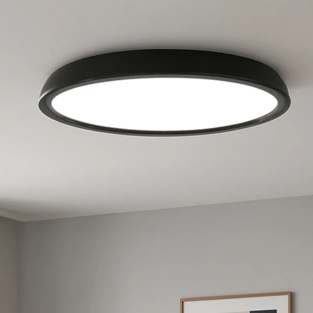Plafoniere Moderne-IsyLuce zenal plafoniera nera led 55w 3000k 4000k dimmerabile