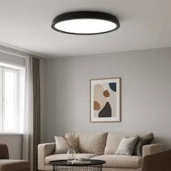 Plafoniere Moderne-IsyLuce zenal plafoniera nera led 55w 3000k 4000k dimmerabile