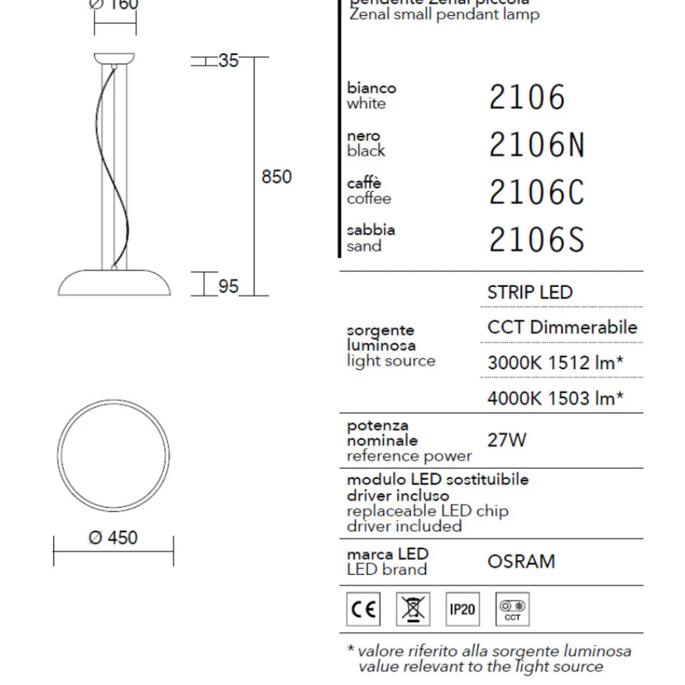 Lampadari Cucina-IsyLuce zenel lampada a sospensione sabbia moderna led 27w dimmerabile