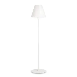 Lampade Da Esterno Giardino-Ideal Lux Itaca pt1 piantana da esterno paralume cono bianca