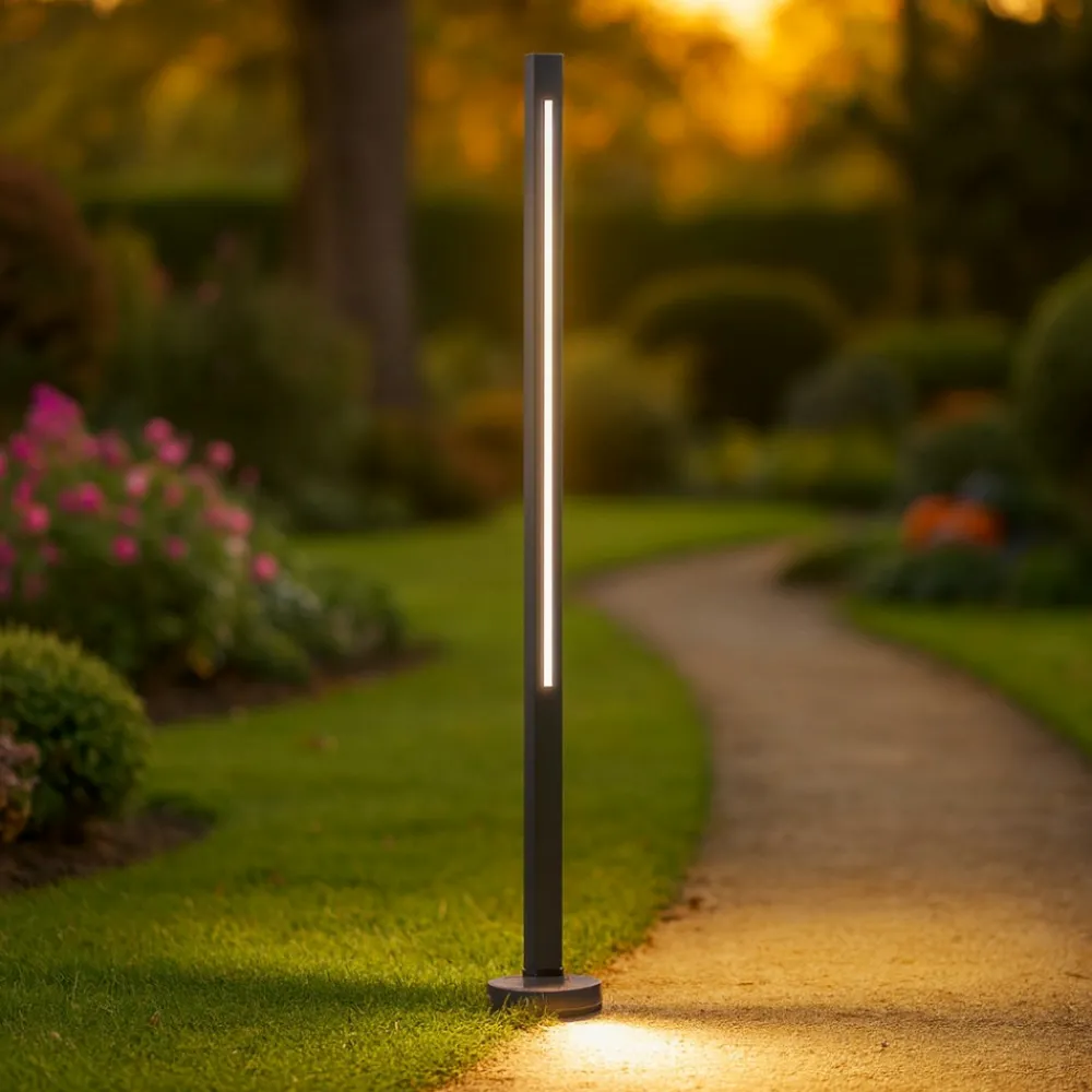 Lampioni Da Giardino-Ideal Lux Jedi pt h080 lampione da giardino antracite led 12w 3000k