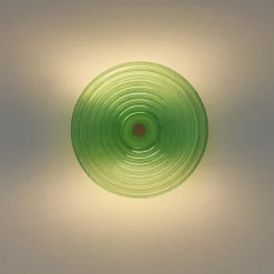 Applique Da Parete-Ondaluce Jokey luce applique in vetro moderna tonda verde led 3000k
