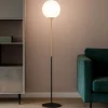 Lampade Da Terra-Miloox Jugen lampada da terra dimmerabile oro vetro bianco