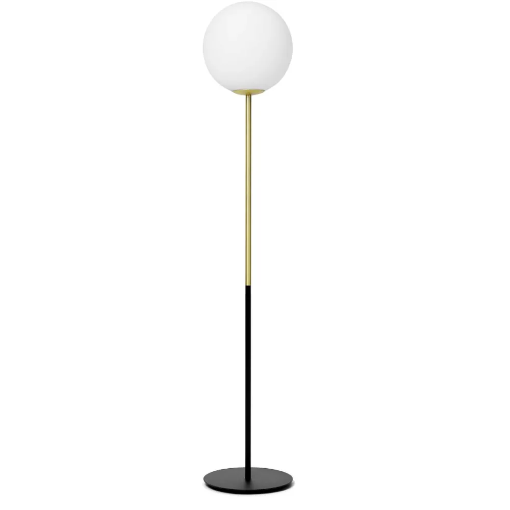 Lampade Da Terra-Miloox Jugen lampada da terra dimmerabile oro vetro bianco