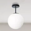 Plafoniere Moderne-Miloox Jugen plafoniera struttura ottanio sfera boccia bianca