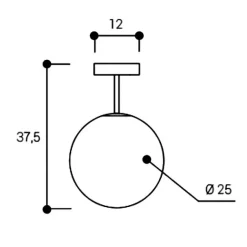 Plafoniere Moderne-Miloox Jugen plafoniera struttura ottanio sfera boccia bianca