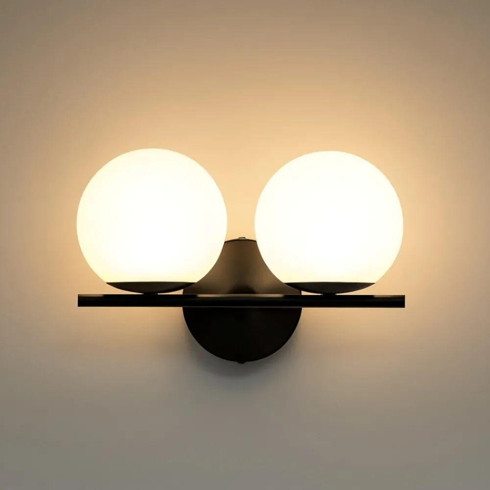 Applique Da Parete-Miloox Jugen sforzin lampada nera da parete