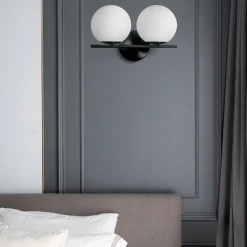 Applique Da Parete-Miloox Jugen sforzin lampada nera da parete