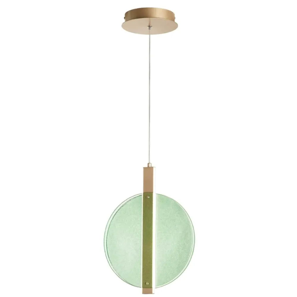 Lampade A Sospensione-Ondaluce Juis pc verde lampada led a sospensione in vetro