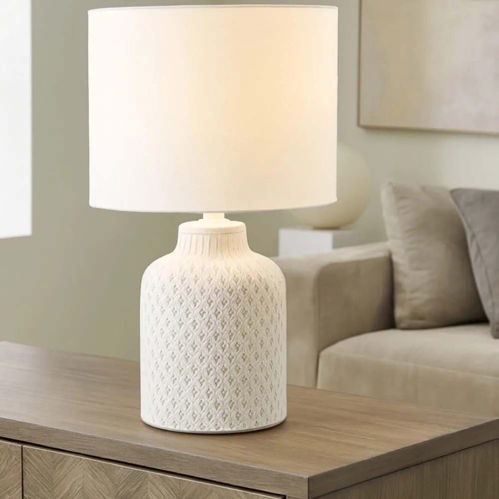 Lampade Da Tavolo-Ideal Lux Kali-3 tl1 lampada da tavolo in ceramica bianca