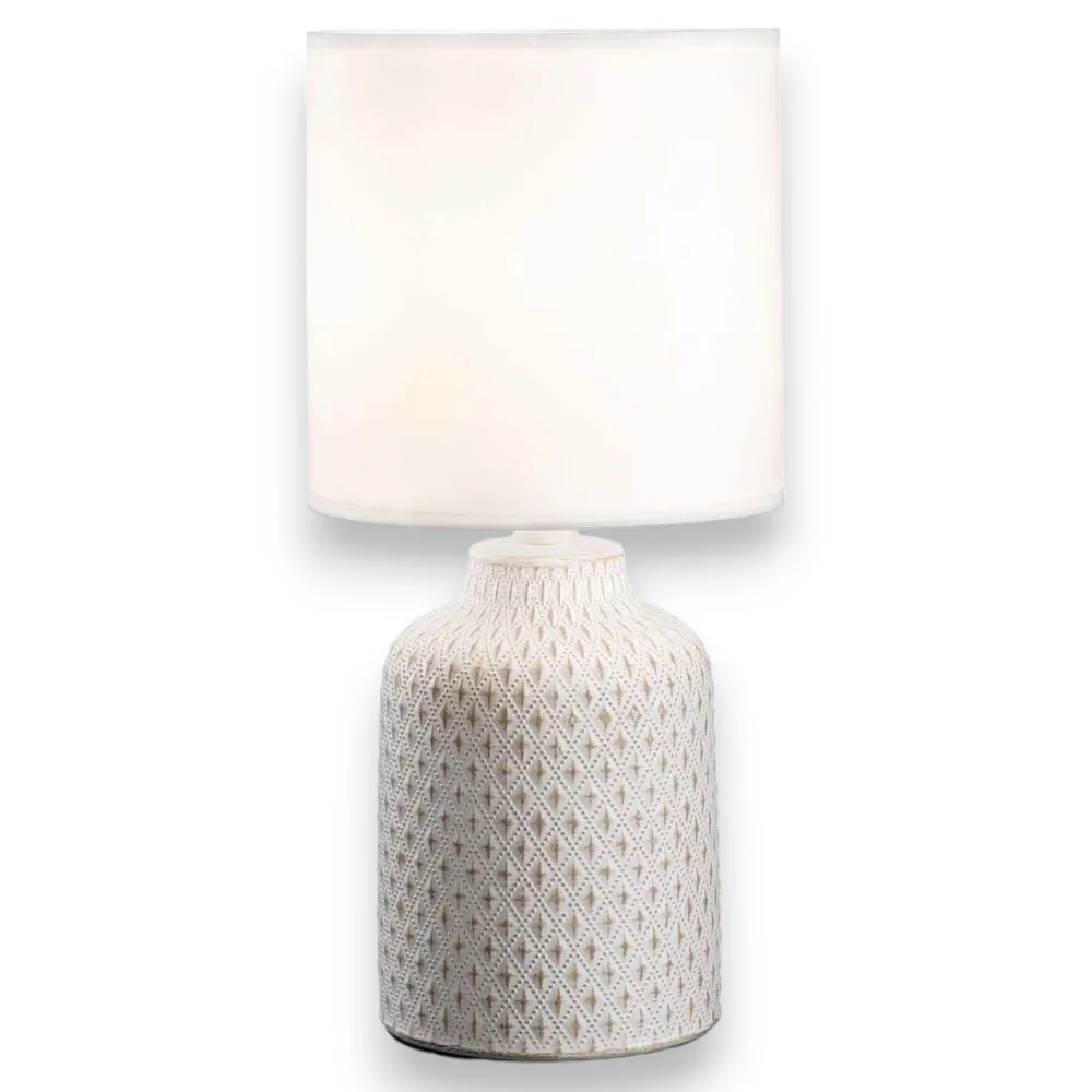 Lampade Da Tavolo-Ideal Lux Kali-3 tl1 lampada da tavolo in ceramica bianca