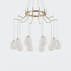 Lampadari Moderni-Ideal Lux Karousel sp10 lampadario oro per soggiorno moderno