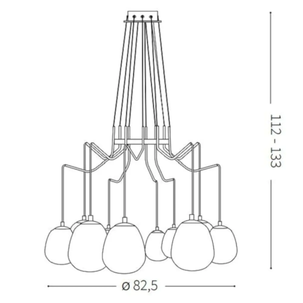 Lampadari Moderni-Ideal Lux Karousel sp10 lampadario oro per soggiorno moderno