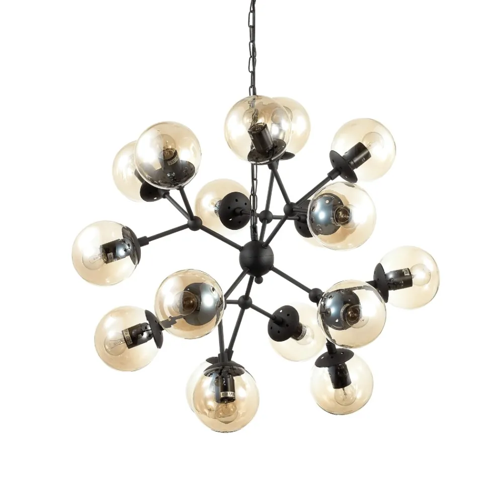 Lampadari Moderni-Ideal Lux Kepler sp18 grande lampadario nero per salotto