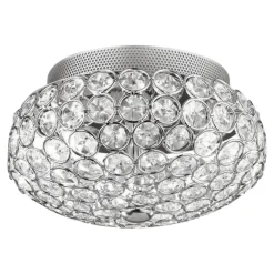 Plafoniere Moderne-Ideal Lux King pl3 plafoniera cromo e cristalli trasparenti molati