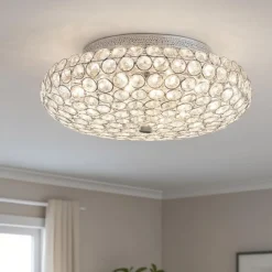 Plafoniere Moderne-Ideal Lux King pl5 plafoniera per camera da letto cromo cristallo