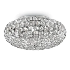 Plafoniere Moderne-Ideal Lux King pl5 plafoniera per camera da letto cromo cristallo