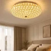 Plafoniere Moderne-Ideal Lux King pl5 plafoniera camera da letto tonda oro lucido cristallo trasparente