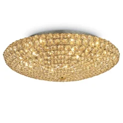 Plafoniere Moderne-Ideal Lux King pl9 plafoniera per camera da letto 53cm cristallo oro