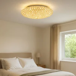 Plafoniere Moderne-Ideal Lux King pl9 plafoniera per camera da letto 53cm cristallo oro