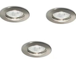 Faretti Da Incasso-Ideal Lux Kit box 3 jazz fi faretto da incasso per cartongesso nickel rotondo