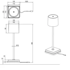 Lampade Da Tavolino Esterno-Selezionato da Mazzolaluce Kit 6 lampade da tavolo grigio senza fili con postazione ricaricabile
