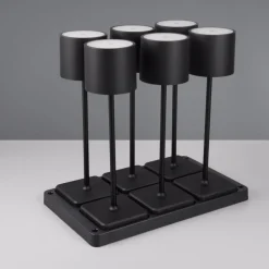 Lampade Da Tavolino Esterno-Selezionato da Mazzolaluce Kit 6 lampade da tavolo senza fili nero portatili per esterno ristorante
