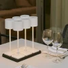 Lampade Da Tavolino Esterno-Selezionato da Mazzolaluce Kit 6 lampade da tavolo senza fili bianco con postazione ricaricabile per esterno