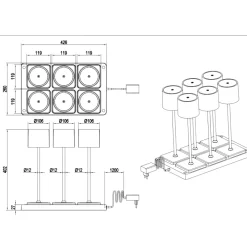 Lampade Da Tavolino Esterno-Selezionato da Mazzolaluce Kit 6 lampade da tavolo senza fili bianco con postazione ricaricabile per esterno