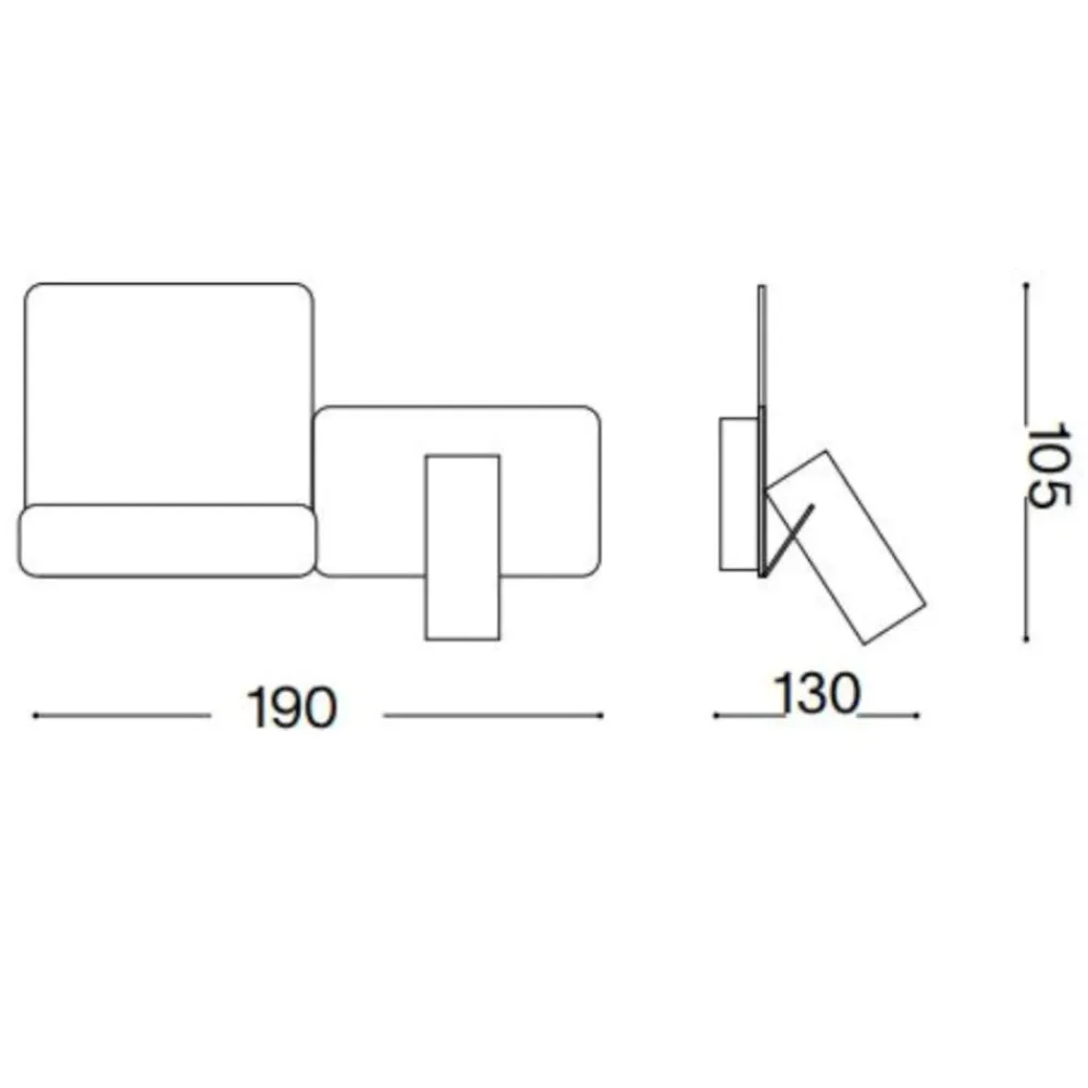 Applique Camera Da Letto-Ideal Lux Komodo-2 ap applique destro per camera da letto bianco led 3000k