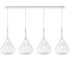 Lampadari Moderni-Top Light Kona lampadario moderno bianco 4 luci vetro