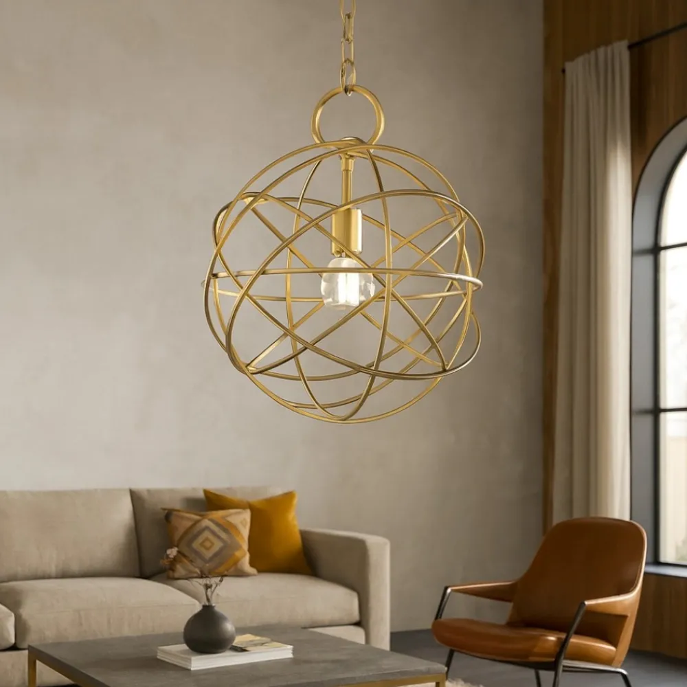 Lampadari Moderni-Ideal Lux Konse sp1 lampadario moderno sfera oro