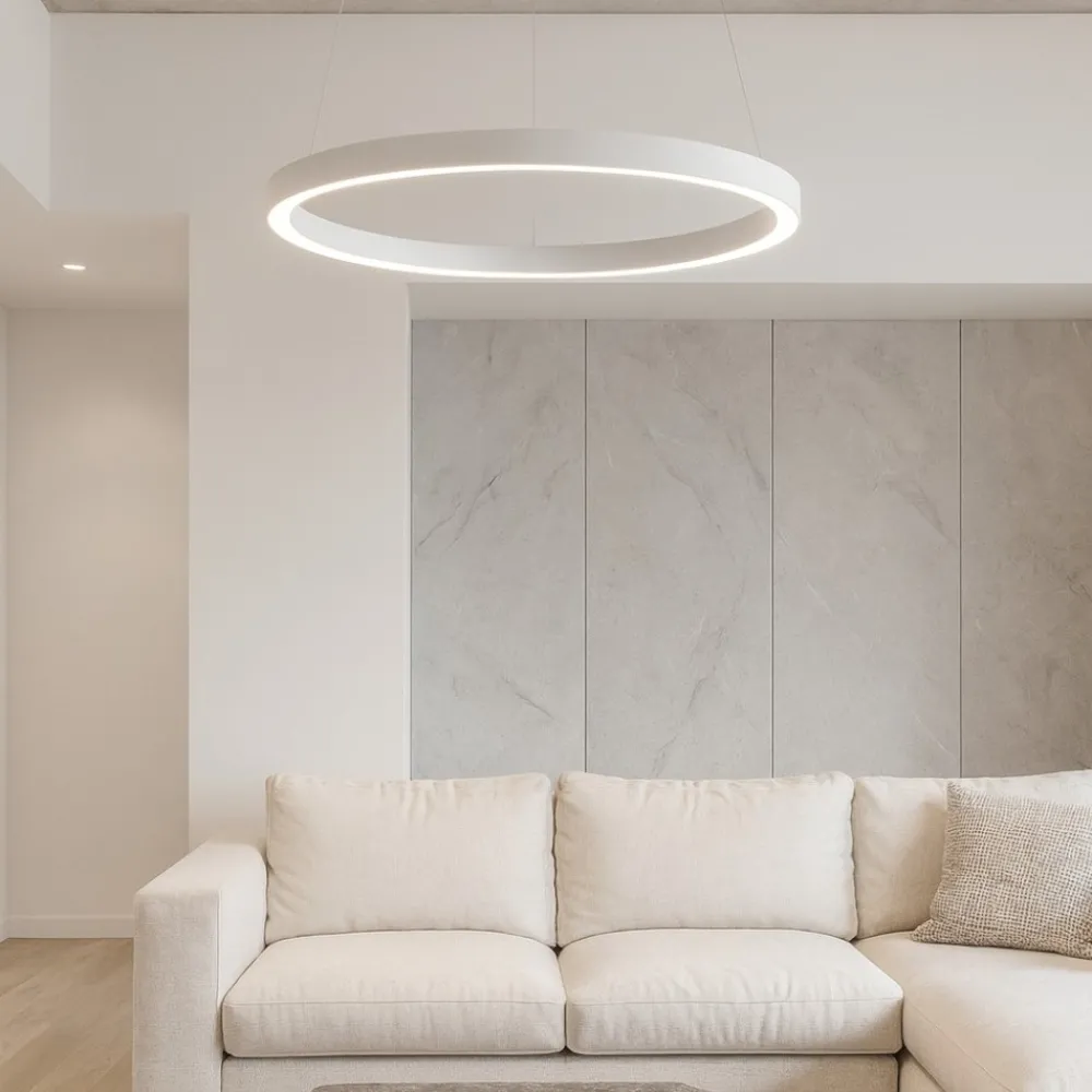 Lampadari Moderni-Gea Luce Krizia sm bianco lampadario led 50w 3000k cerchio