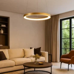 Lampadari Moderni-Gea Luce Krizia sp oro lampadario led 38w 3000k cerchio moderno