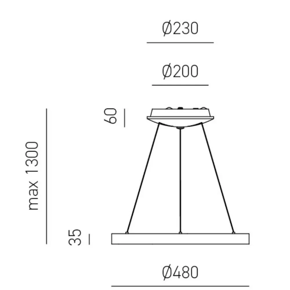 Lampadari Moderni-Gea Luce Krizia sp oro lampadario led 38w 3000k cerchio moderno