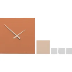 Orologi Da Parete Moderni-Selezionato da Mazzolaluce Kubo grande orologio orizzontale da parete moderno legno colore terracotta