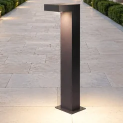 Lampioni Da Giardino-Selezionato da Mazzolaluce Lammpione basso antracite moderno da giardino led 8w 3000k ip54