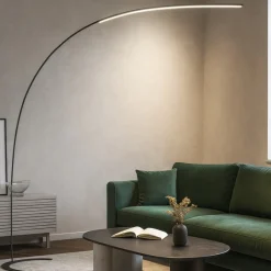 Lampade Da Terra-Selezionato da Mazzolaluce Lampada ad arco design nera led 18w 3000k dimmerabile