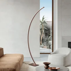 Lampade Da Terra-Ondaluce Lampada ad arco marrone moderna led 54w 3000k tenua