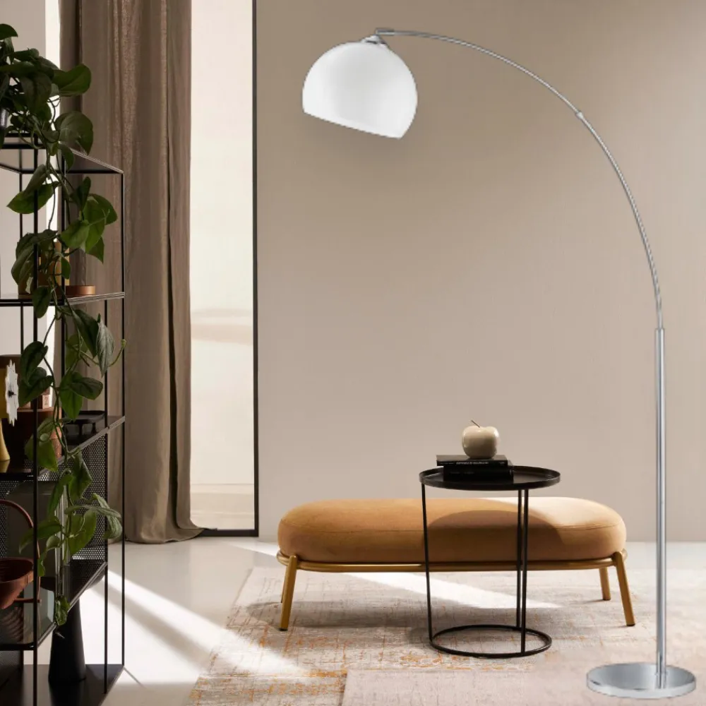 Lampade Da Terra-Selezionato da Mazzolaluce Lampada ad arco moderna colore argento per salotto