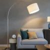 Lampade Da Terra-Selezionato da Mazzolaluce Lampada ad arco moderna per soggiorno paralume bianco