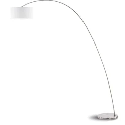Lampade Da Terra-Selezionato da Mazzolaluce Lampada ad arco moderna stelo grigio nichel