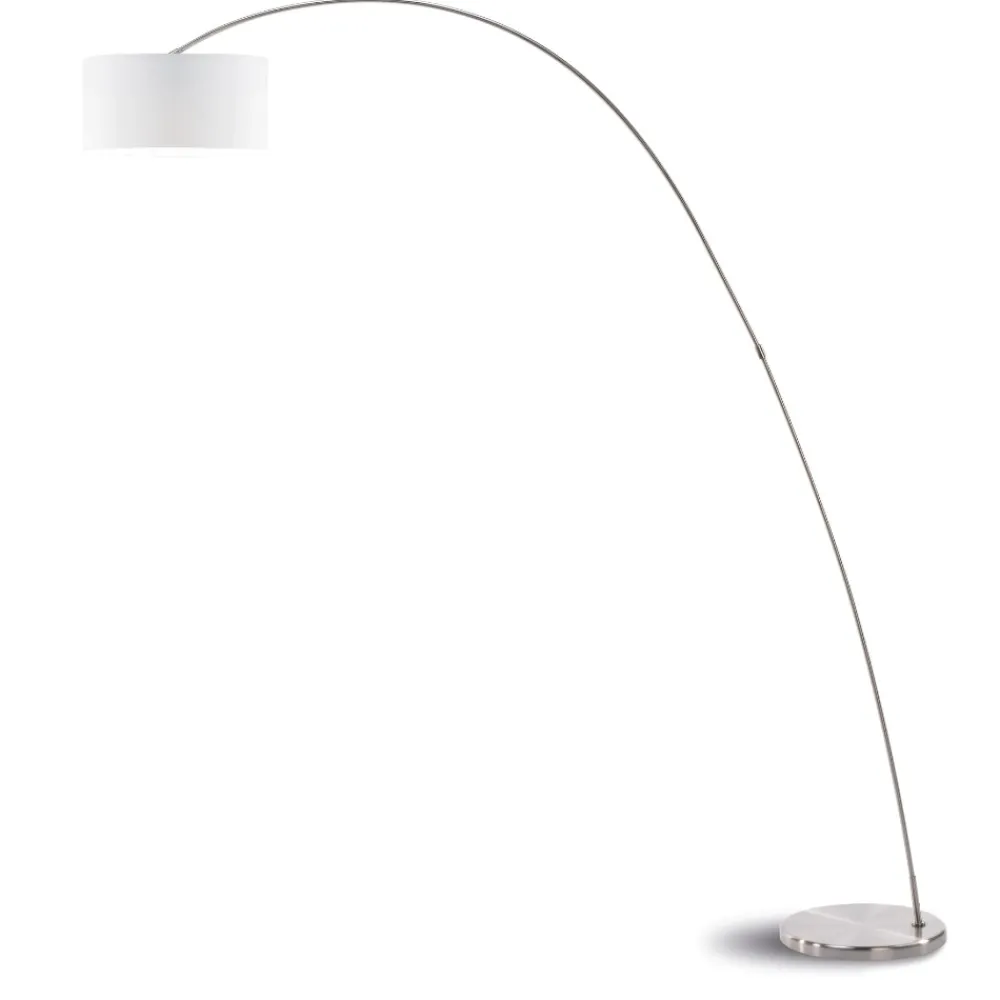 Lampade Da Terra-Selezionato da Mazzolaluce Lampada ad arco moderna stelo grigio nichel