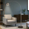 Lampade Da Terra-Selezionato da Mazzolaluce Lampada ad arco parabola cupola nickel base effetto marmo h200 cm