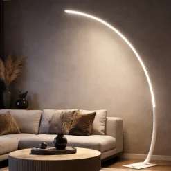 Lampade Da Terra-Ondaluce Lampada ad arco pt keep bianca led 30w 3000k dimmerabile moderna