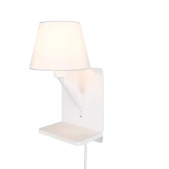 Applique Camera Da Letto-Selezionato da Mazzolaluce Lampada a parete per comodini bianco con base di ricarica presa usb