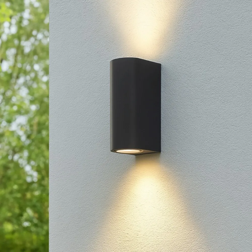 Applique Da Esterno-IsyLuce Lampada applique per esterno moderna antracite biemissione